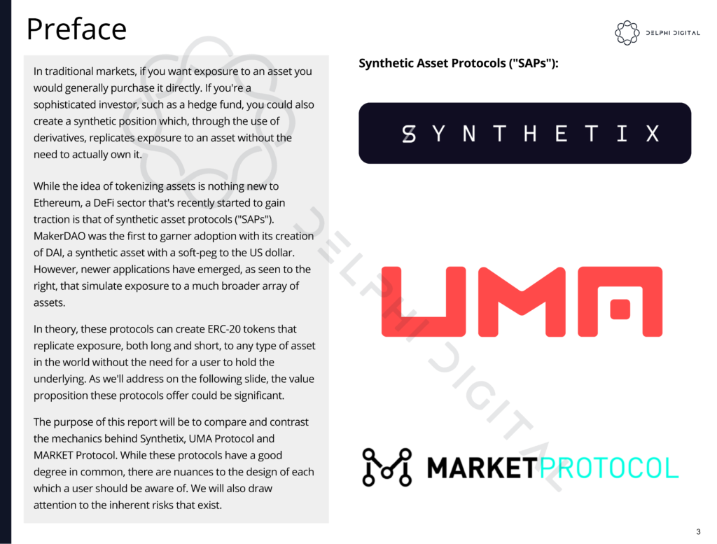 Synthetic Asset Protocols